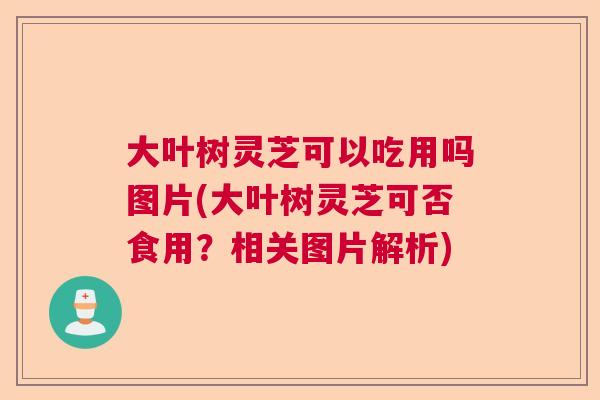 大叶树灵芝可以吃用吗图片(大叶树灵芝可否食用？相关图片解析)