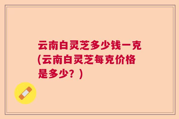 云南白灵芝多少钱一克(云南白灵芝每克价格是多少？)