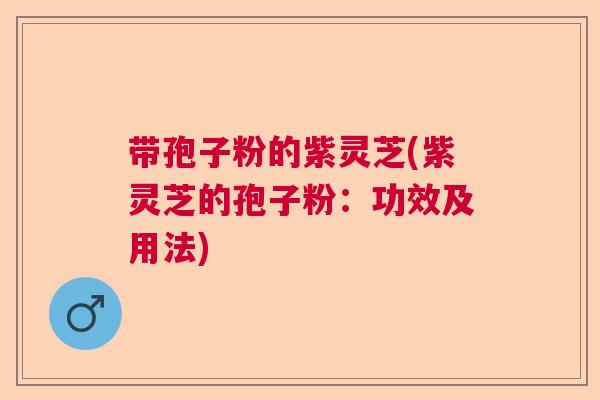 带孢子粉的紫灵芝(紫灵芝的孢子粉：功效及用法)