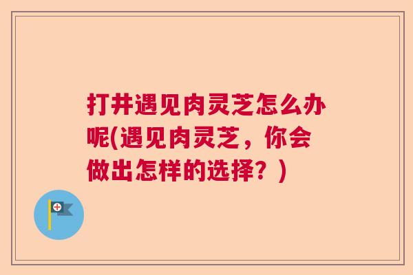 打井遇见肉灵芝怎么办呢(遇见肉灵芝，你会做出怎样的选择？)