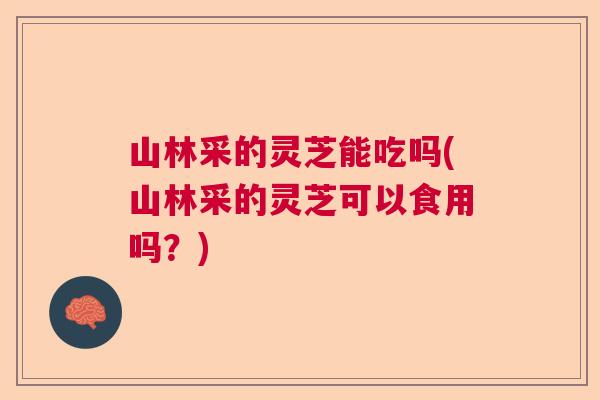 山林采的灵芝能吃吗(山林采的灵芝可以食用吗？)