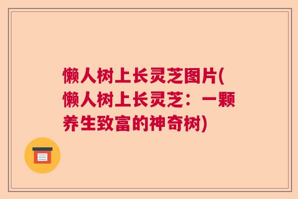 懒人树上长灵芝图片(懒人树上长灵芝：一颗养生致富的神奇树)
