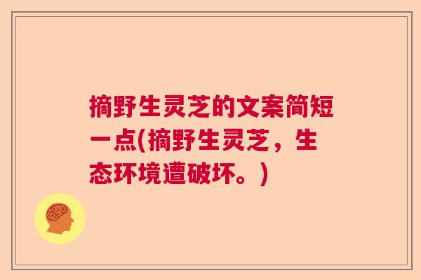 摘野生灵芝的文案简短一点(摘野生灵芝，生态环境遭破坏。)