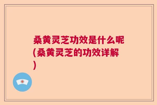 桑黄灵芝功效是什么呢(桑黄灵芝的功效详解)