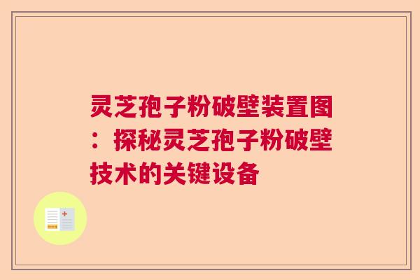灵芝孢子粉破壁装置图：探秘灵芝孢子粉破壁技术的关键设备