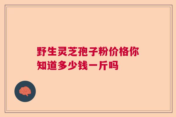 野生灵芝孢子粉价格你知道多少钱一斤吗