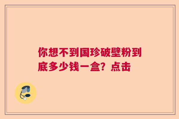 你想不到国珍破壁粉到底多少钱一盒？点击