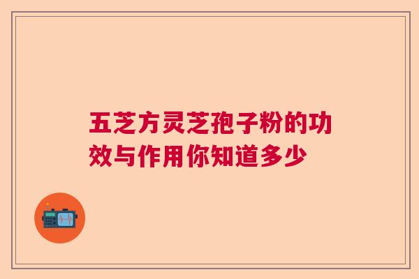 五芝方灵芝孢子粉的功效与作用你知道多少