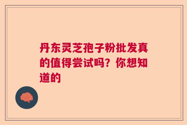 丹东灵芝孢子粉批发真的值得尝试吗？你想知道的