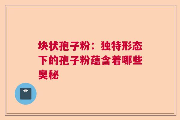 块状孢子粉：独特形态下的孢子粉蕴含着哪些奥秘
