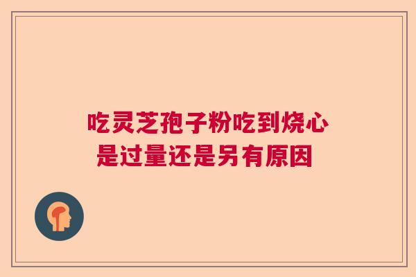 吃灵芝孢子粉吃到烧心 是过量还是另有原因