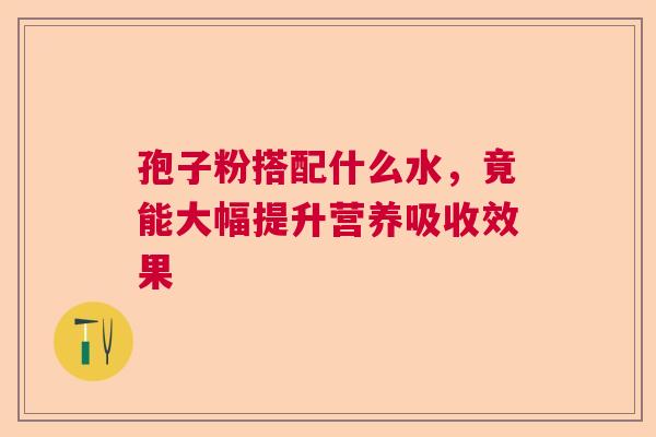 孢子粉搭配什么水，竟能大幅提升营养吸收效果