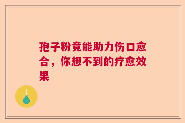孢子粉竟能助力伤口愈合，你想不到的疗愈效果