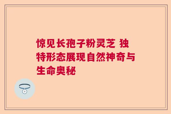 惊见长孢子粉灵芝 独特形态展现自然神奇与生命奥秘