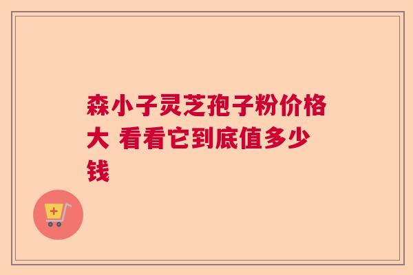 森小子灵芝孢子粉价格大 看看它到底值多少钱