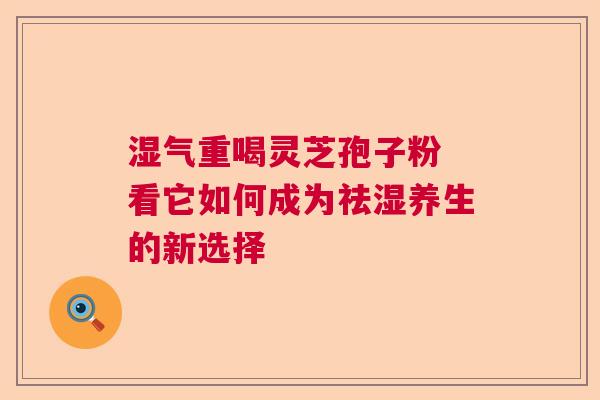 湿气重喝灵芝孢子粉 看它如何成为祛湿养生的新选择
